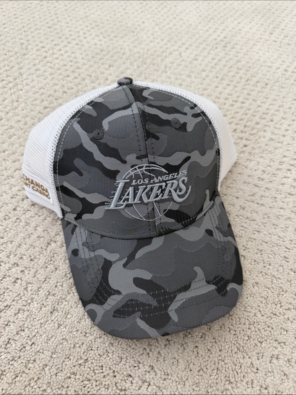 Los Angeles Lakers Gray Camo Trucker Hat